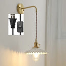 GobekUsa Ceramic LED Wall Lamp Pull Chain Bedroom Bathroom Mirror Light