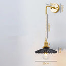 GobekUsa Ceramic LED Wall Lamp Pull Chain Bedroom Bathroom Mirror Light
