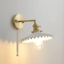 GobekUsa Ceramic LED Wall Lamp Pull Chain Bedroom Bathroom Mirror Light