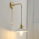 GobekUsa Ceramic LED Wall Lamp Pull Chain Bedroom Bathroom Mirror Light