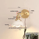 Vintage brass and scalloped glass wall sconce bedroom light by Decorbites