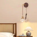 Vintage brass and scalloped glass wall sconce bedroom light by Decorbites
