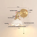 Vintage brass and scalloped glass wall sconce bedroom light by Decorbites