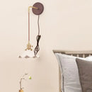 Vintage brass and scalloped glass wall sconce bedroom light by Decorbites
