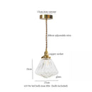 GobekUsa Clear Glass Copper LED Pendant Lamp for Home Decor & Lighting