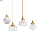 GobekUsa Clear Glass Copper LED Pendant Lamp for Home Decor & Lighting
