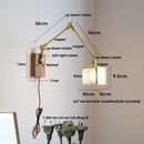 GobekUsa LED Walnut Wood Cube Glass Wall Light with Pull Chain Switch