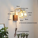 GobekUsa LED Walnut Wood Cube Glass Wall Light with Pull Chain Switch