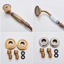 GobekUsa Brass Antique Tub Faucet with Long Spout, Rotate Handle and Handshower