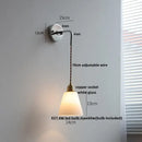 GobekUsa Ceramic LED Wall Lamp with Pull Chain Switch, Adjustable Stair Light Sconce