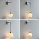 GobekUsa Ceramic LED Wall Lamp with Pull Chain Switch, Adjustable Stair Light Sconce