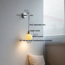 GobekUsa Ceramic LED Wall Lamp with Pull Chain Switch, Adjustable Stair Light Sconce