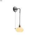 GobekUsa Ceramic LED Wall Lamp with Pull Chain Switch, Adjustable Stair Light Sconce