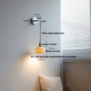 GobekUsa Ceramic LED Wall Lamp with Pull Chain Switch, Adjustable Stair Light Sconce