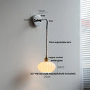 GobekUsa Ceramic LED Wall Lamp with Pull Chain Switch, Adjustable Stair Light Sconce