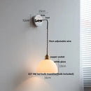 GobekUsa Ceramic LED Wall Lamp with Pull Chain Switch, Adjustable Stair Light Sconce