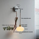 GobekUsa Ceramic LED Wall Lamp with Pull Chain Switch, Adjustable Stair Light Sconce