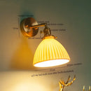 GobekUsa Brass Ceramic LED Wall Light | Nordic Modern Bedside Lamp for Bedroom, Bathroom, and Sofa