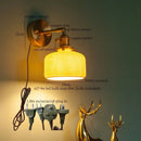 GobekUsa Brass Ceramic LED Wall Light | Nordic Modern Bedside Lamp for Bedroom, Bathroom, and Sofa