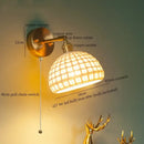 GobekUsa Brass Ceramic LED Wall Light | Nordic Modern Bedside Lamp for Bedroom, Bathroom, and Sofa