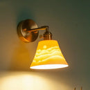 GobekUsa Brass Ceramic LED Wall Light | Nordic Modern Bedside Lamp for Bedroom, Bathroom, and Sofa