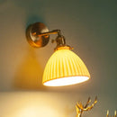 GobekUsa Brass Ceramic LED Wall Light | Nordic Modern Bedside Lamp for Bedroom, Bathroom, and Sofa