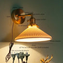 GobekUsa Brass Ceramic LED Wall Light | Nordic Modern Bedside Lamp for Bedroom, Bathroom, and Sofa