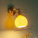 GobekUsa Brass Ceramic LED Wall Light | Nordic Modern Bedside Lamp for Bedroom, Bathroom, and Sofa