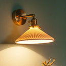 GobekUsa Brass Ceramic LED Wall Light | Nordic Modern Bedside Lamp for Bedroom, Bathroom, and Sofa