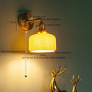 GobekUsa Brass Ceramic LED Wall Light | Nordic Modern Bedside Lamp for Bedroom, Bathroom, and Sofa