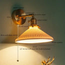 GobekUsa Brass Ceramic LED Wall Light | Nordic Modern Bedside Lamp for Bedroom, Bathroom, and Sofa