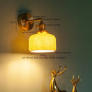 GobekUsa Brass Ceramic LED Wall Light | Nordic Modern Bedside Lamp for Bedroom, Bathroom, and Sofa