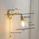 GobekUsa Ceramic LED Wall Light with Pull Chain Switch for Bedroom Bathroom Living Room