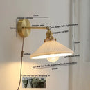 GobekUsa Ceramic LED Wall Light with Pull Chain Switch for Bedroom Bathroom Living Room