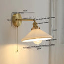 GobekUsa Ceramic LED Wall Light with Pull Chain Switch for Bedroom Bathroom Living Room