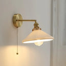 GobekUsa Ceramic LED Wall Light with Pull Chain Switch for Bedroom Bathroom Living Room