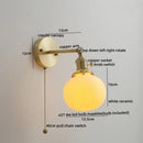 GobekUsa Ceramic LED Wall Light with Pull Chain Switch for Bedroom Bathroom Living Room