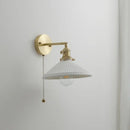 GobekUsa Ceramic LED Wall Light with Pull Chain Switch for Bedroom Bathroom Living Room