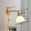 GobekUsa Ceramic LED Wall Light with Pull Chain Switch for Bedroom Bathroom Living Room
