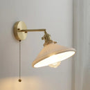 GobekUsa Ceramic LED Wall Light with Pull Chain Switch for Bedroom Bathroom Living Room