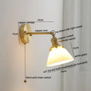 GobekUsa Ceramic LED Wall Light with Pull Chain Switch for Bedroom Bathroom Living Room