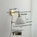 GobekUsa Ceramic LED Wall Light with Pull Chain Switch for Bedroom Bathroom Living Room