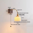 GobekUsa Ceramic LED Wall Sconce Pull Chain Switch Mirror Light Fixtures