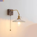 GobekUsa Ceramic LED Wall Sconce Pull Chain Switch Mirror Light Fixtures