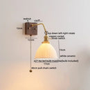 GobekUsa Ceramic LED Wall Sconce Pull Chain Switch Mirror Light Fixtures
