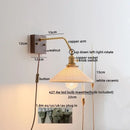 GobekUsa Ceramic LED Wall Sconce Pull Chain Switch Mirror Light Fixtures