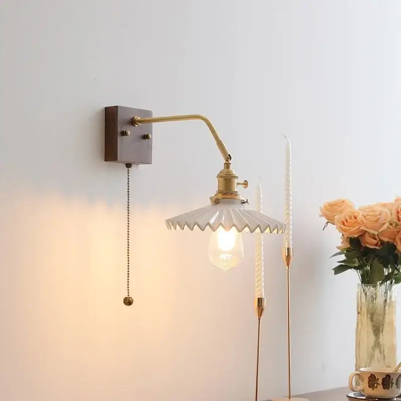 GobekUsa Ceramic LED Wall Sconce Pull Chain Switch Mirror Light Fixtures, photo 3 of 22