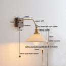 GobekUsa Ceramic LED Wall Sconce Pull Chain Switch Mirror Light Fixtures