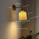 GobekUsa Ceramic LED Wall Sconce Pull Chain Switch for Dining Bedroom Bathroom Mirror