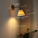 GobekUsa Ceramic LED Wall Sconce Pull Chain Switch for Dining Bedroom Bathroom Mirror